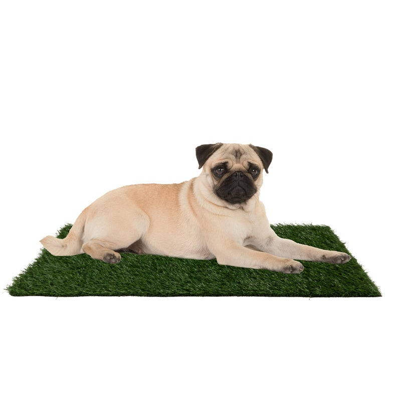 Artificial Grass Puppy Pee Pad for Dogs and Small Pets - Set of Three 18.25x14.25 Inch, Reusable 3-Layer Turf Pads for Dogs - Indoor and Outdoor Fake Grass Potty Pet Supplies by PETMAKER